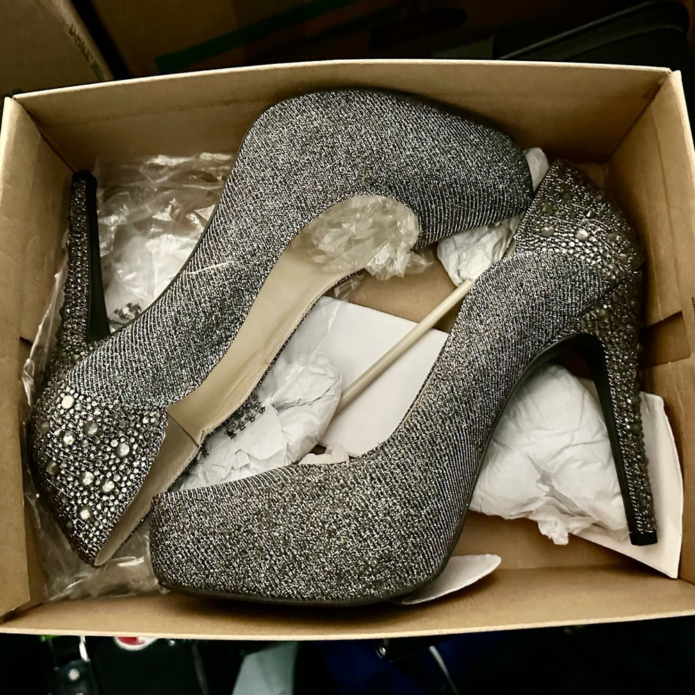 Nordstrom Silver Stiletto Platform Heels